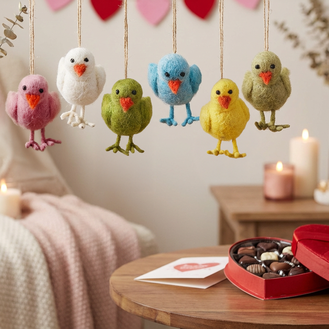 Handmade Felt Hanging Easter Chicks Decorations - Variety Pack