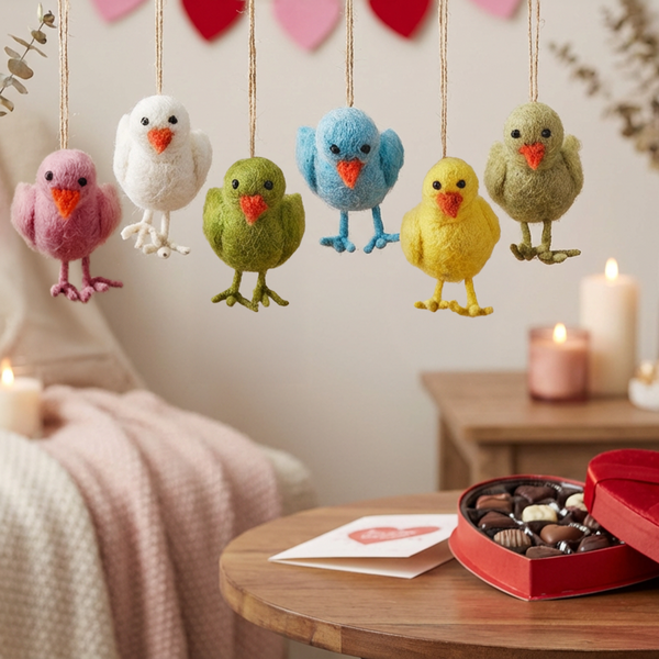 Handmade Felt Hanging Easter Chicks Decorations - Variety Pack