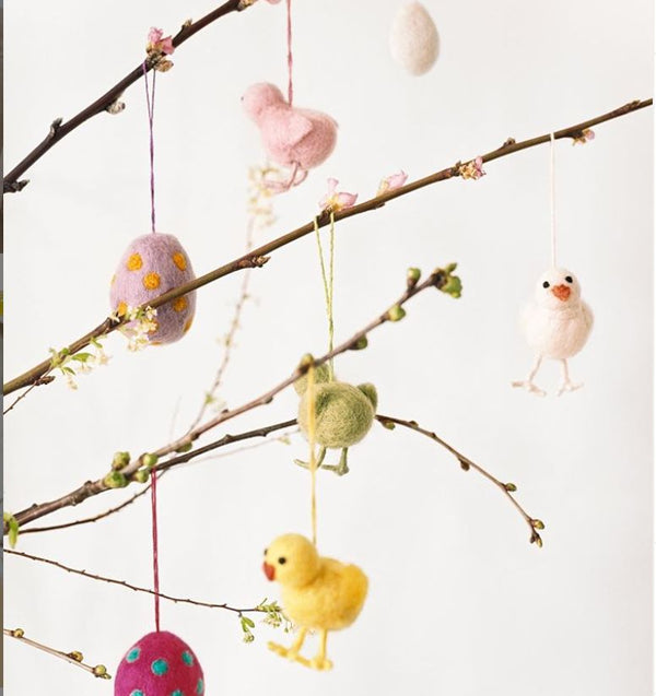 Handmade Felt Hanging Easter Chicks Decorations - Variety Pack