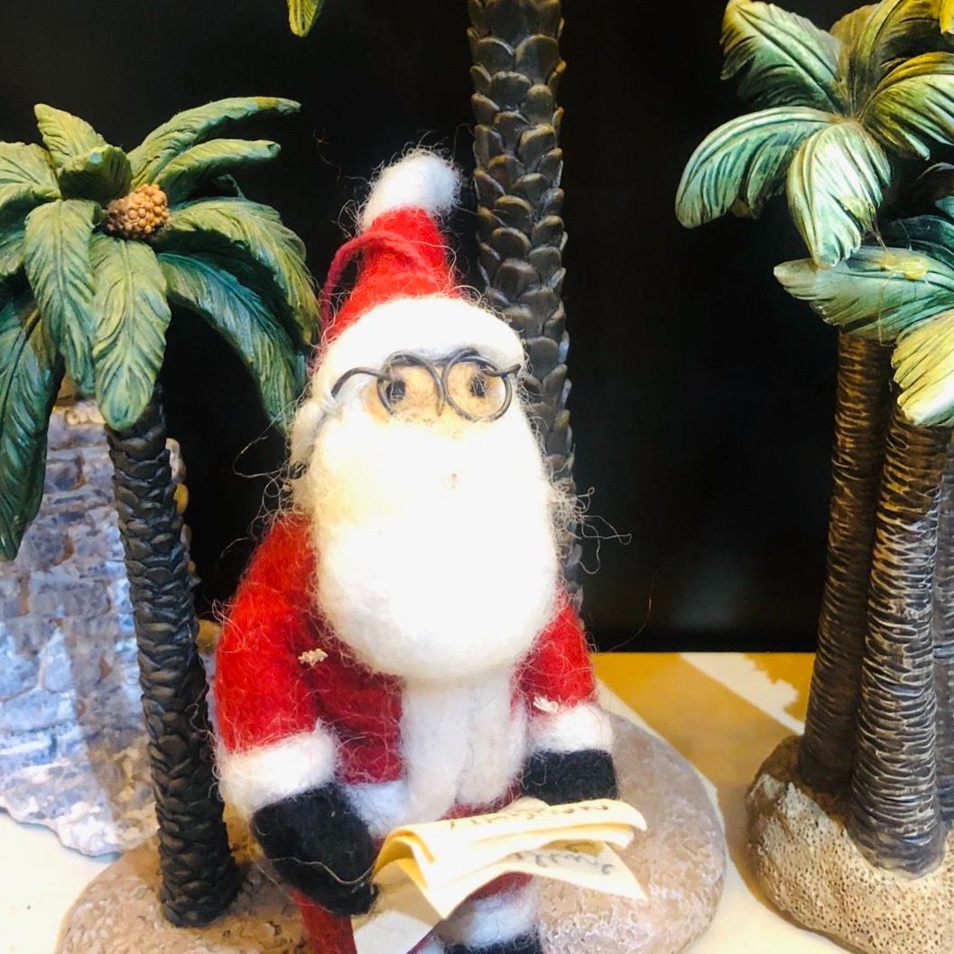 Handmade Felt Naughty or Nice Santa Hanging Christmas Decoration