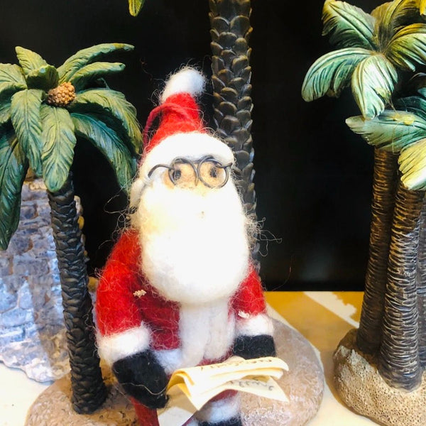 Handmade Felt Naughty or Nice Santa Hanging Christmas Decoration