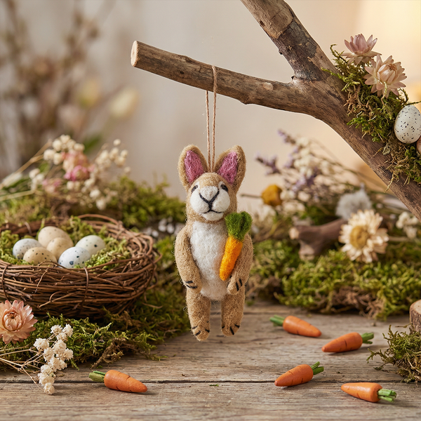 Handmade Needle Felted Regina Rabbit Easter Decoration