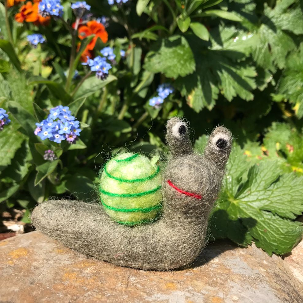 Handmade Hanging Shelby the Snail Biodergadable Felt Decoration