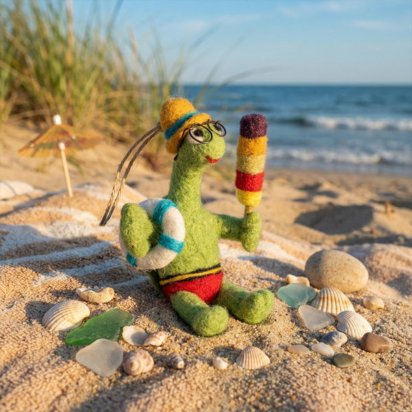 Handmade Shellbert the Tortoise Hanging Summer Decoration