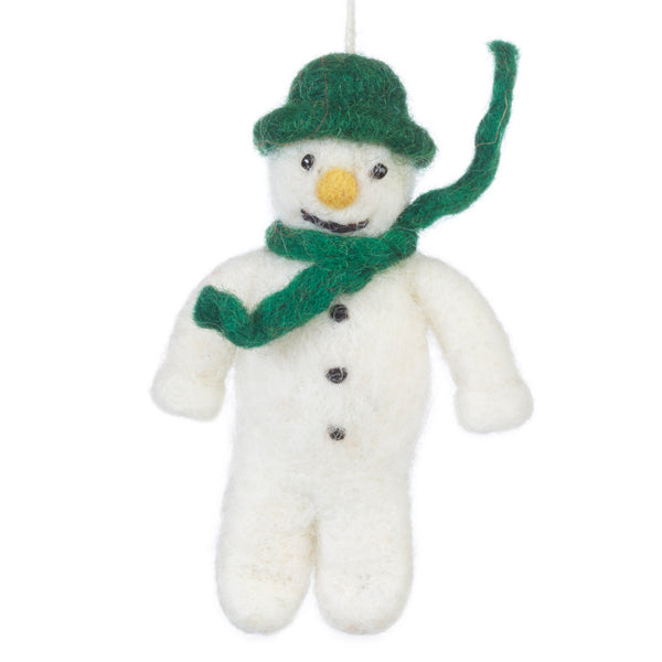 Hanging Felt Mr. Snowman Handmade Felt Biodegradable Decoration