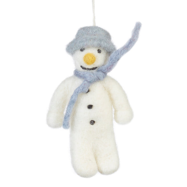 Hanging Felt Mr. Snowman Handmade Felt Biodegradable Decoration