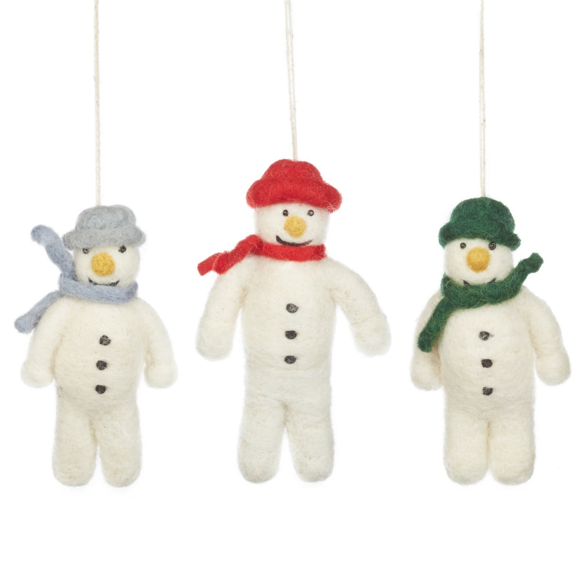 Hanging Felt Mr. Snowman Handmade Felt Biodegradable Decoration