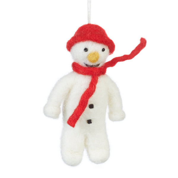 Hanging Felt Mr. Snowman Handmade Felt Biodegradable Decoration