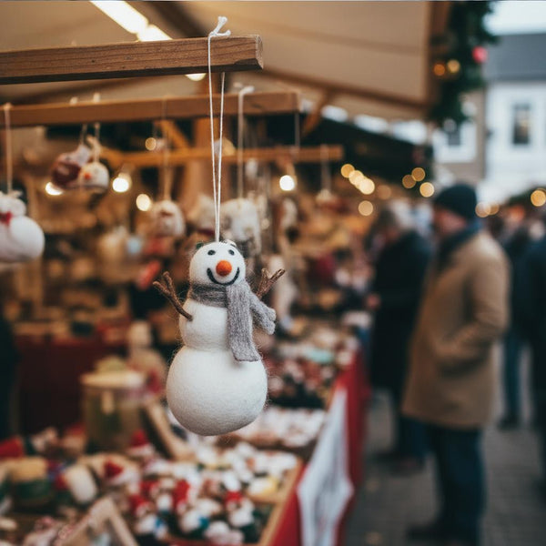 Handmade Felt Norman the Snowman Hanging Christmas Decoration
