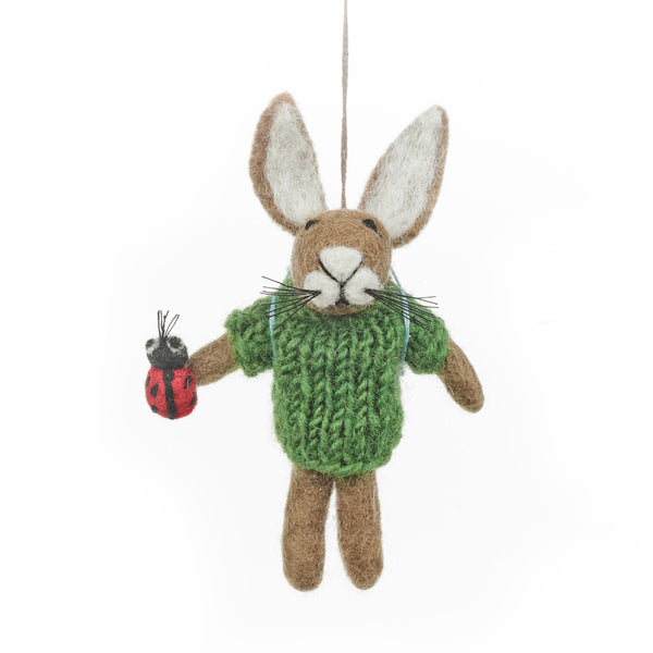 Handmade Felt Bobby Ladybird Hare Decoration