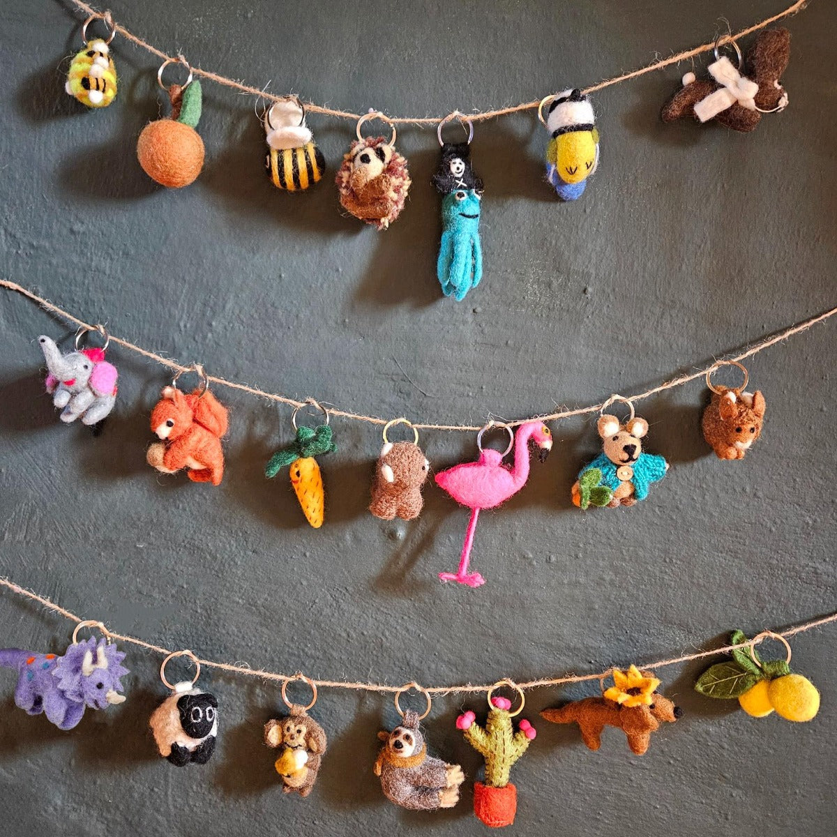 Handmade Felt Sausage Dog Keyring