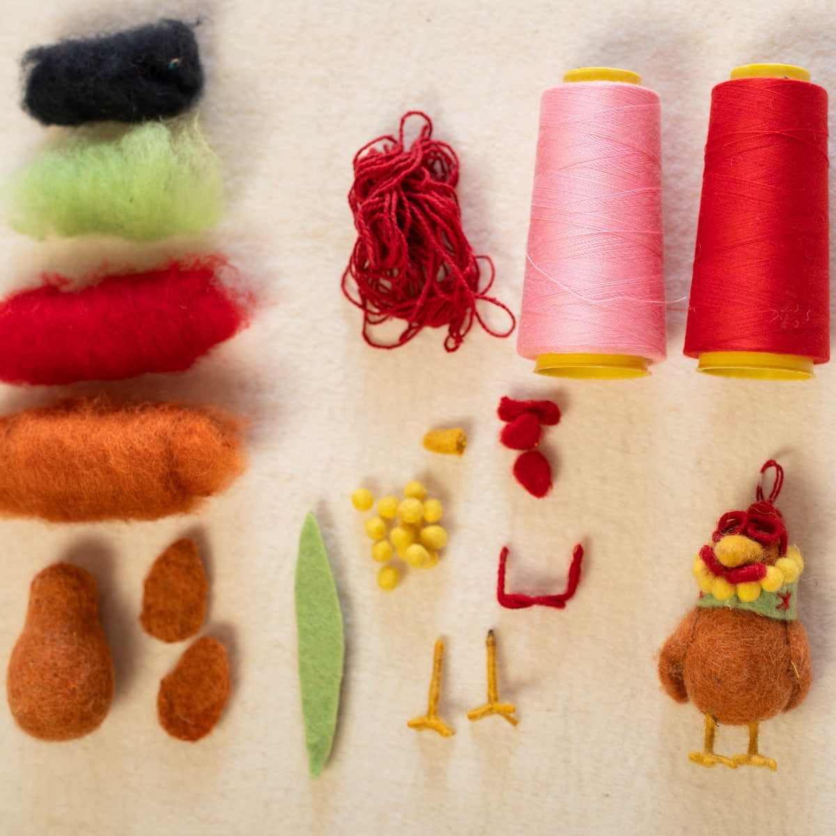 Handmade Felt Peggy the Hen Hanging Decoration