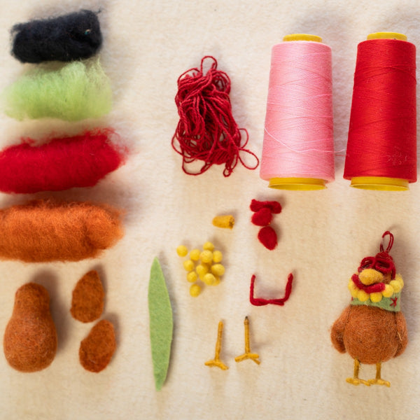 Handmade Felt Peggy the Hen Hanging Decoration
