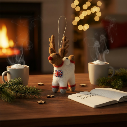 Handmade Felt Reindeer Astronaut Christmas Decoration Astronaut