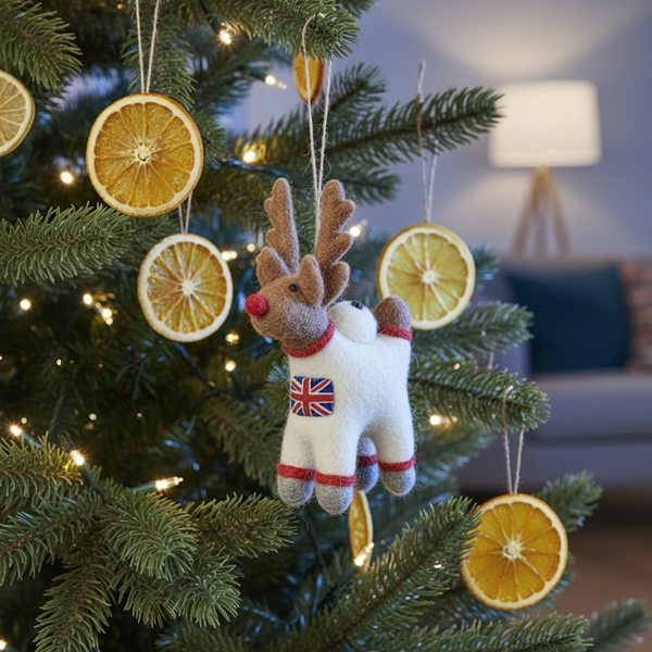 Handmade Felt Reindeer Astronaut Christmas Decoration Astronaut