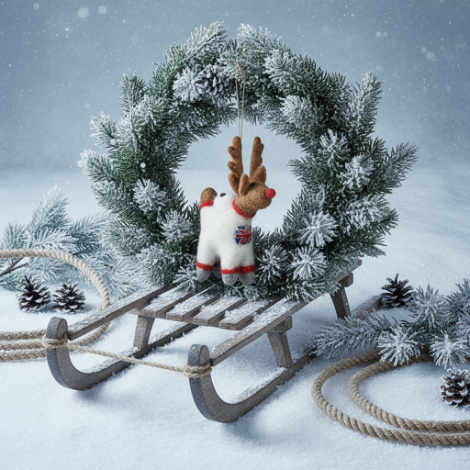 Handmade Felt Reindeer Astronaut Christmas Decoration Astronaut