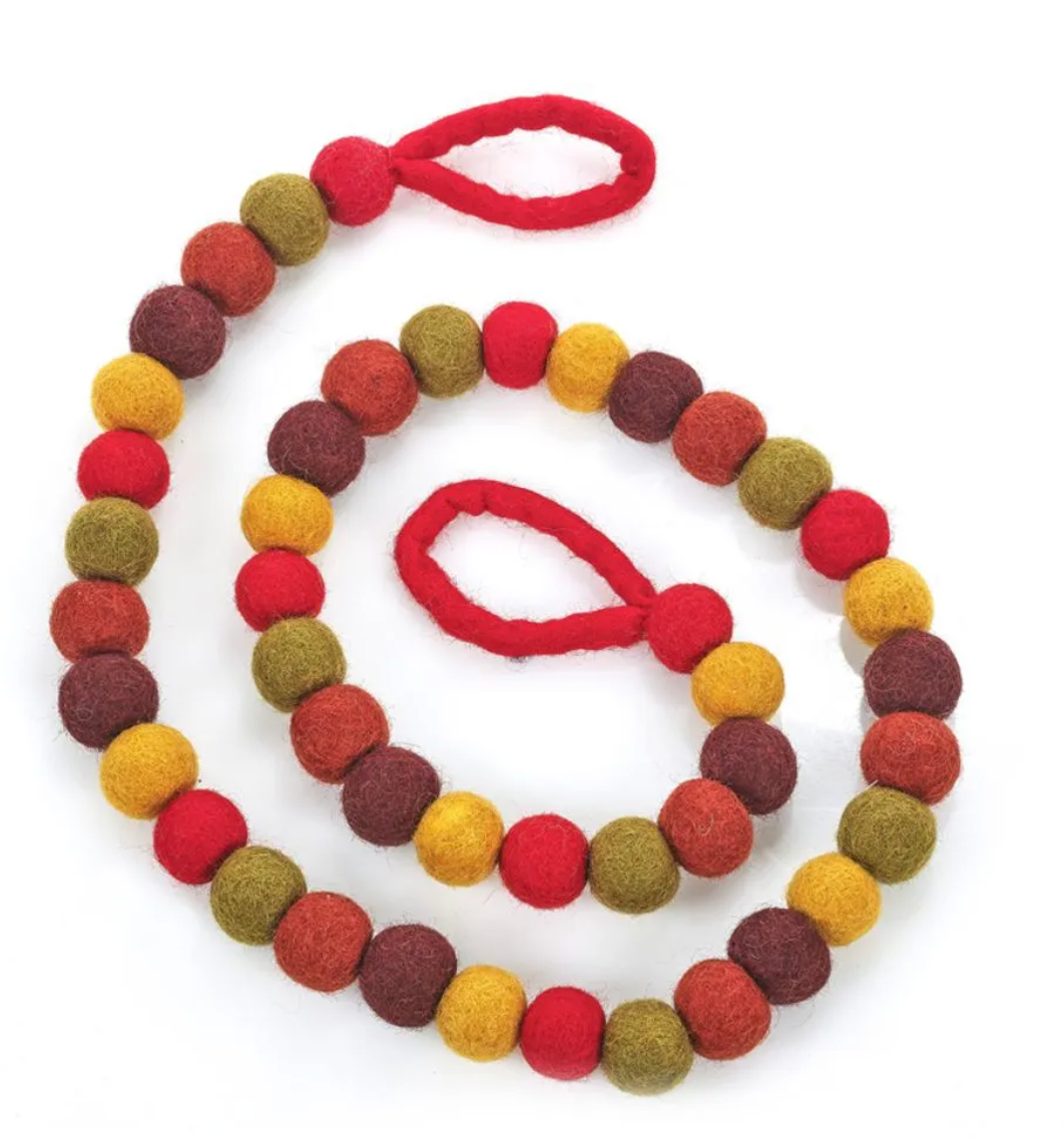 Handmade Biodegradable Felt Autumnal Bubble Garland Home Decoration