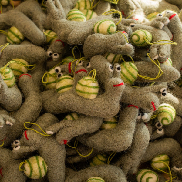 Handmade Hanging Shelby the Snail Biodergadable Felt Decoration