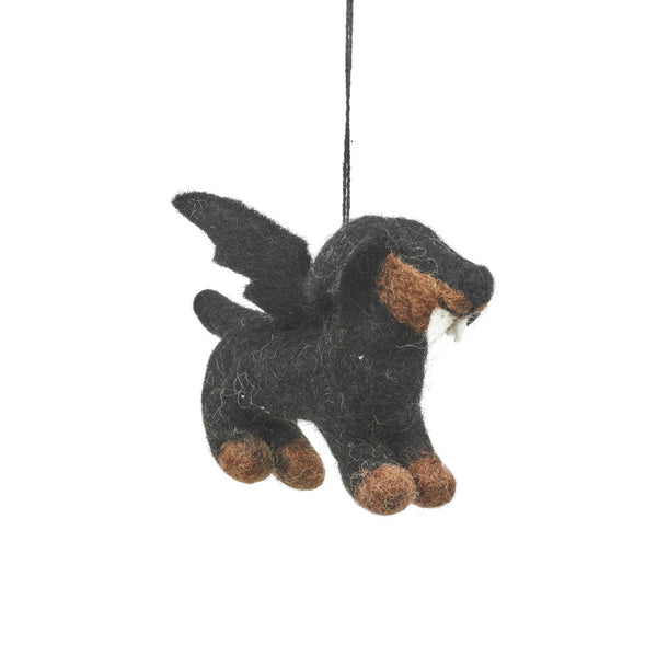 Handmade Felt Spooky Sausage Dog Hanging Halloween Decoration