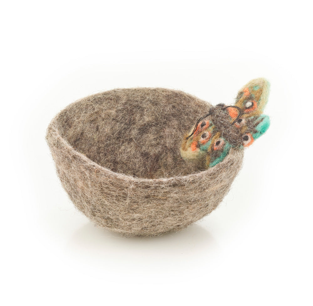 Handmade Felt Garden Bugs Trinket Dish Home Decoration